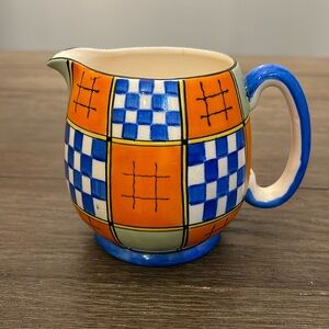 Vintage Royal Trico hand decorated geometric design pitcher Nagoya Japan unique
